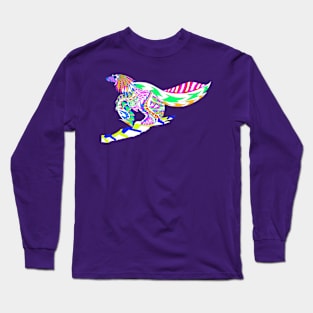 winged velociraptor ecopop Long Sleeve T-Shirt